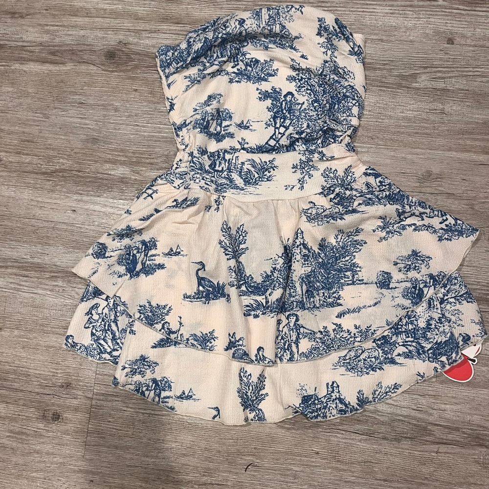 Cider Blue and White southern Patterned Dress